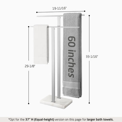 KES Freestanding Towel Rack for Bathroom 2-Tier, Floor Towel Stand with Heavy Marble Base, 18/8 Stainless Steel Brushed, WMBTR003BS