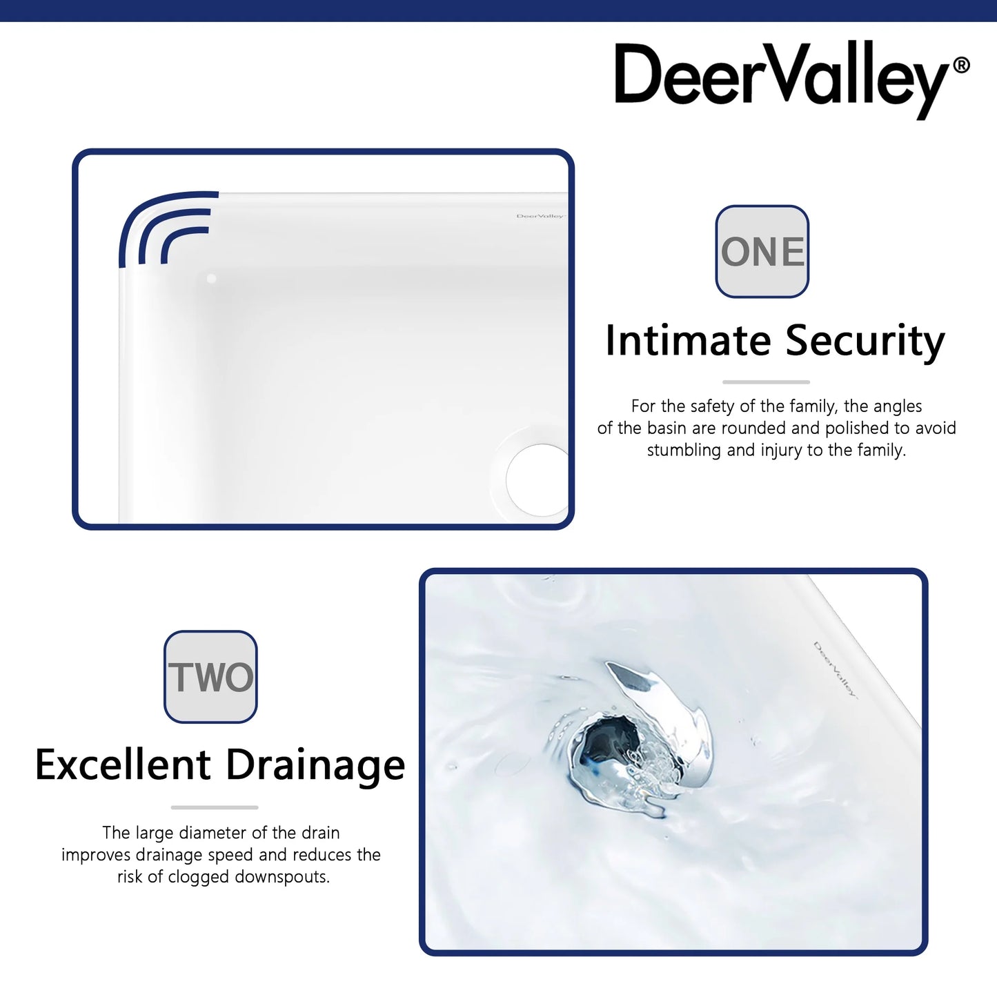 DeerValley DV-1V032 White Ceramic Rectangular Vessel Sink Above Counter White Bathroom Vanity Sink Bathroom Sink Art Basin (19.92'' L x 14'' W x 4.37'' H)