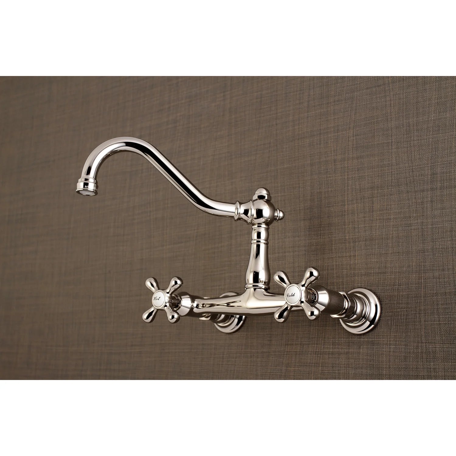 Kingston Brass KS3240AX Vintage Wall Mount Bathroom Faucet, Matte Black