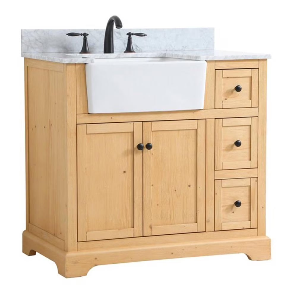Elegant Decor Franklin 36" MDF Single Bathroom Vanity with Backsplash in Blue