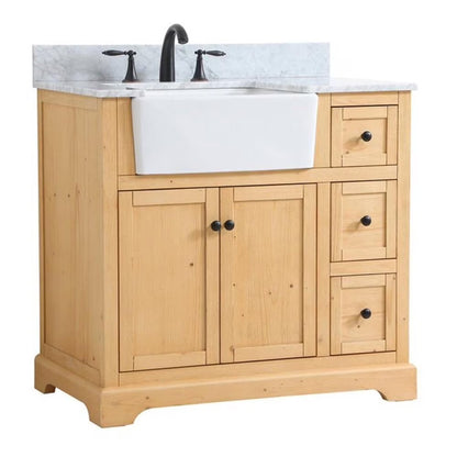 Elegant Decor Franklin 36" MDF Single Bathroom Vanity with Backsplash in Blue
