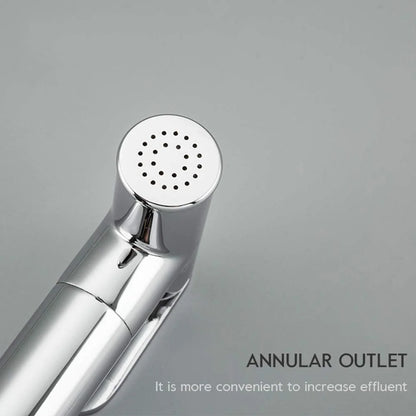 Handheld Bidet Sprayer for Toilet, Chrome Baby Cloth Diaper Washer Set Brass Bathroom Sprayer Kit Wall Mounted Bathroom Bidet Faucet with Hot and Cold Water, Anti Leaking Hose