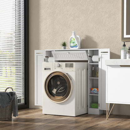 Topbuy Over The Toilet Storage Cabinet Bathroom Space Saver Organizer with Adjustable Shelves & Paper Holder