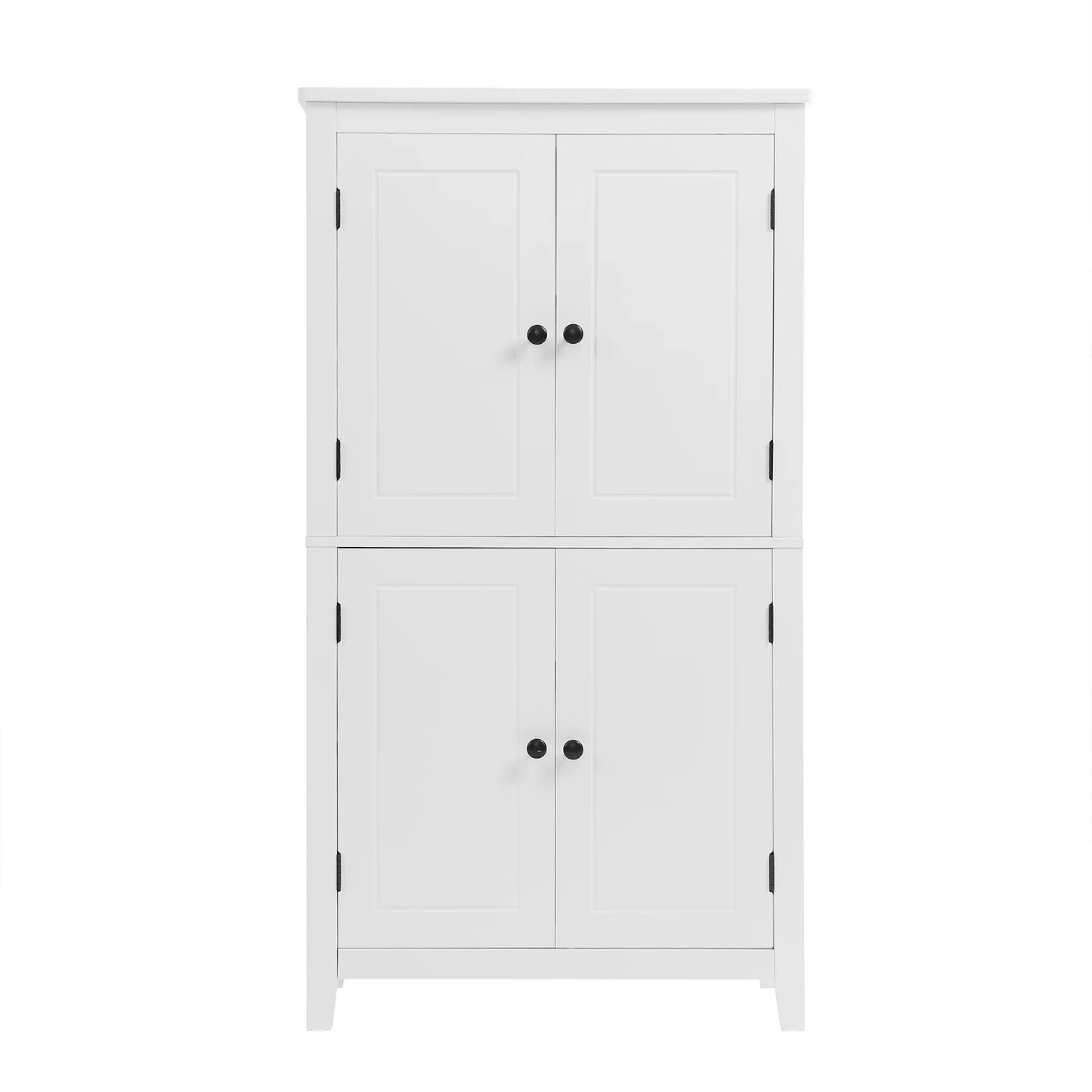 Bellemave Bathroom Floor Storage Cabinet with 4 Doors and Adjustable Shelf Freestanding Cabinet Multifunctional Small Storage Organizer for Living Room 23.6�?x 11.8�?x 43.3�?(White, 4 Doors)