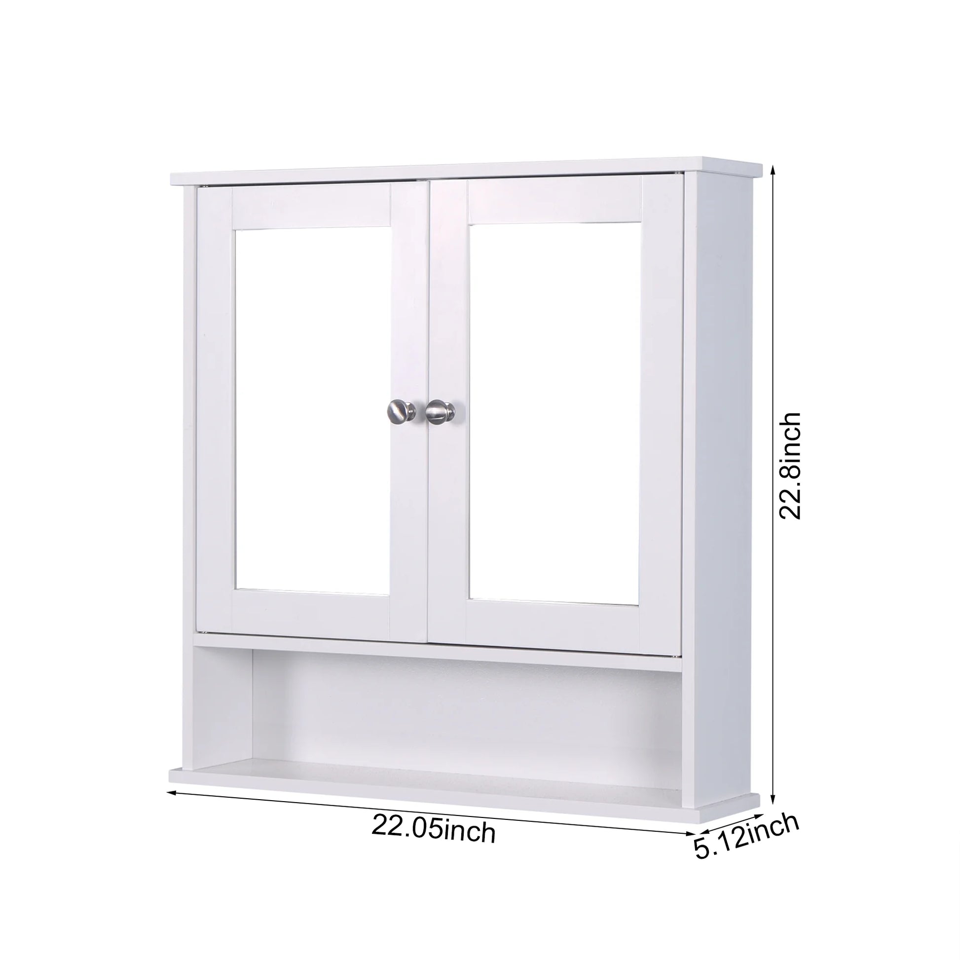Algherohein Bathroom Cabinet Storage with Mirror,Medicine Cabinet over The Toilet Shelf,White