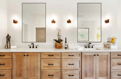 H-A Black&Gold Framed Rectangle Bathroom Mirrors for Wall,Wall Mounted Vintage Mirror Vertical or Horizontal Hanging for Living Room,Bedroom (40''x24''Vintage)