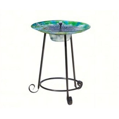 Smart Solar Argus Peacock Glass Solar Bird Bath Fountain