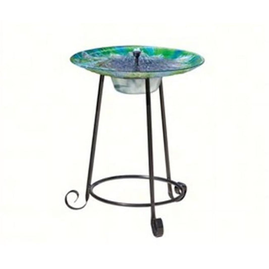 Smart Solar Argus Peacock Glass Solar Bird Bath Fountain