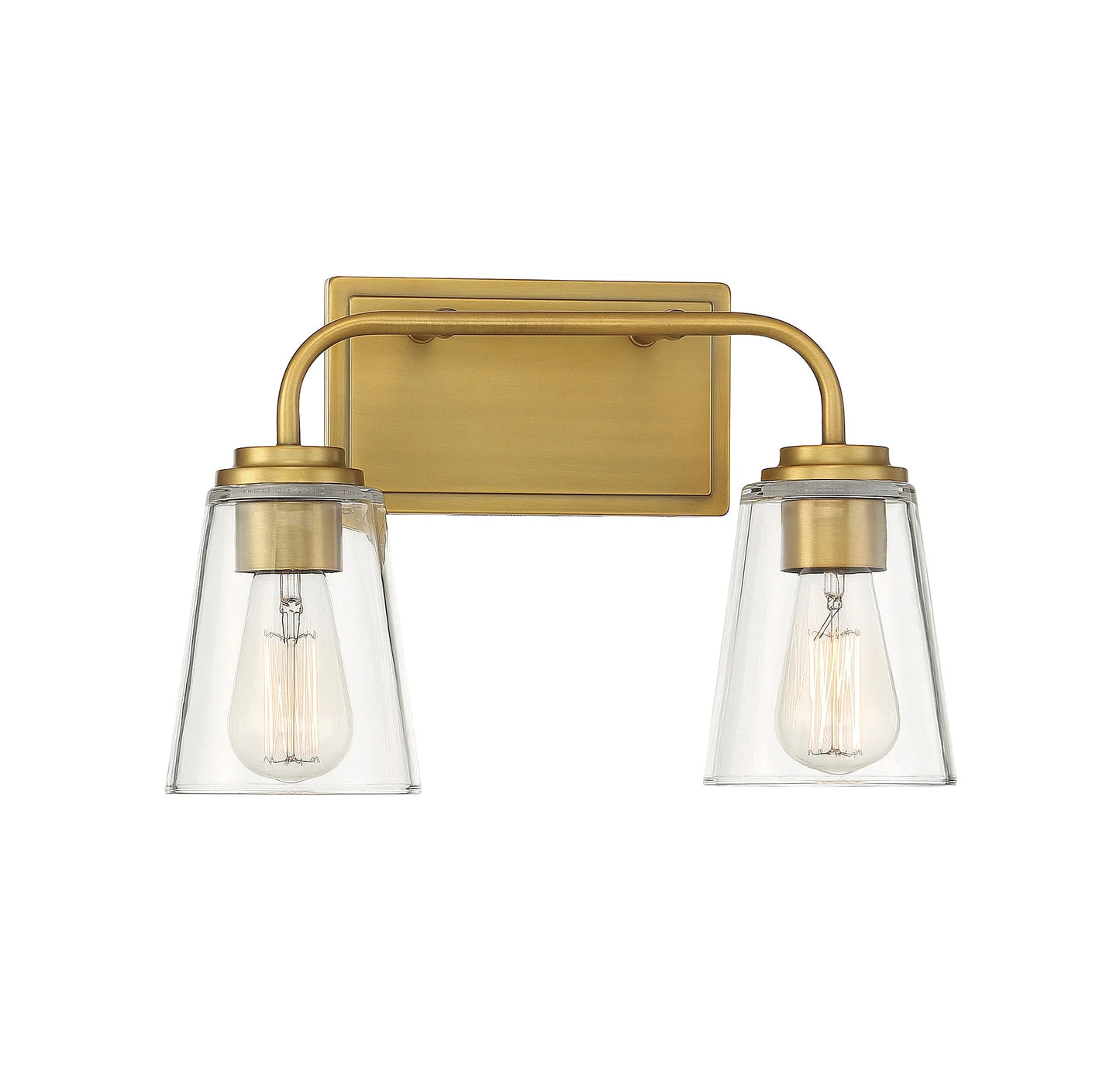 Trade Winds Lighting 2-Light Bathroom Vanity Light In Natural Brass