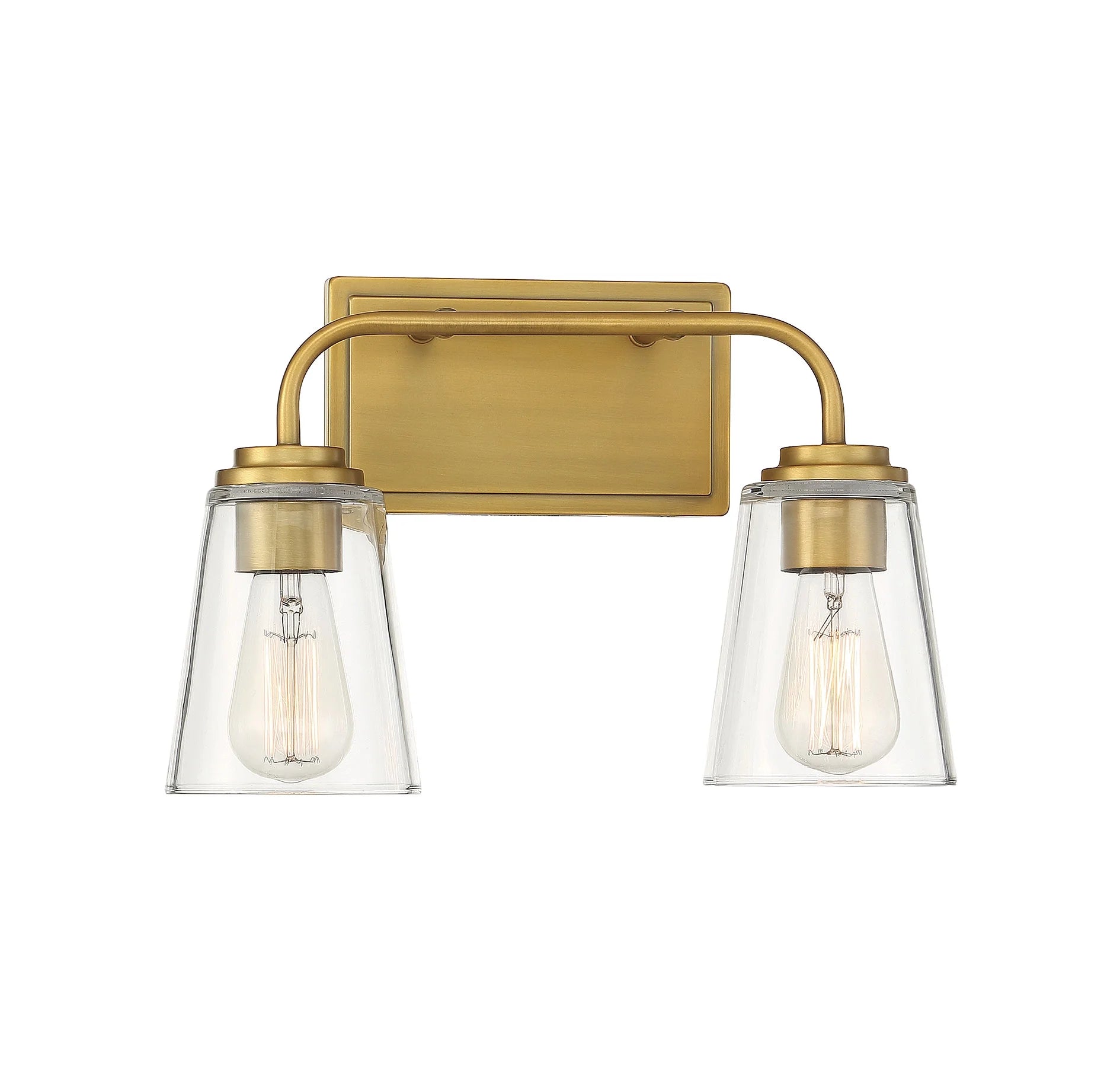 Trade Winds Lighting 2-Light Bathroom Vanity Light In Natural Brass