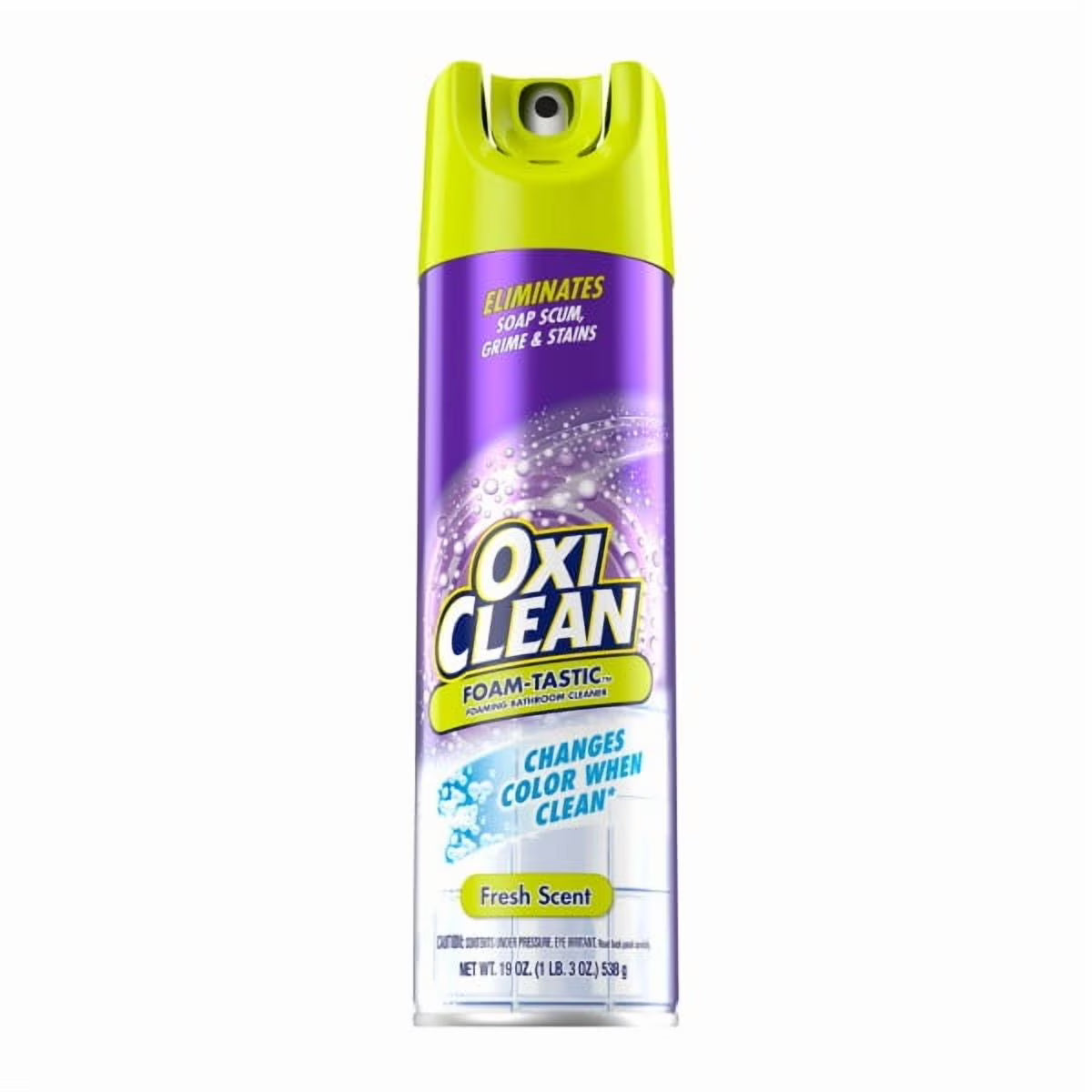OxiClean Foam-Tastic Foaming Bathroom Cleaner, Fresh Scent, 19 oz Spray Can, Eliminates Soap Scum, Grime and Stains (Pack of 32)