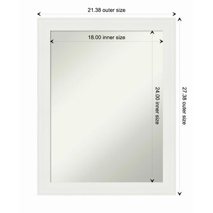 Amanti Art Vanity White Framed Non-Beveled Bathroom Vanity Wall Mirror - 21.5 x 27.5 in