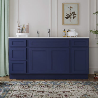 60 in. W x 21 in. D x 32.5 in. H Freestanding Bathroom Vanity Cabinet without Top in Smoky Gray