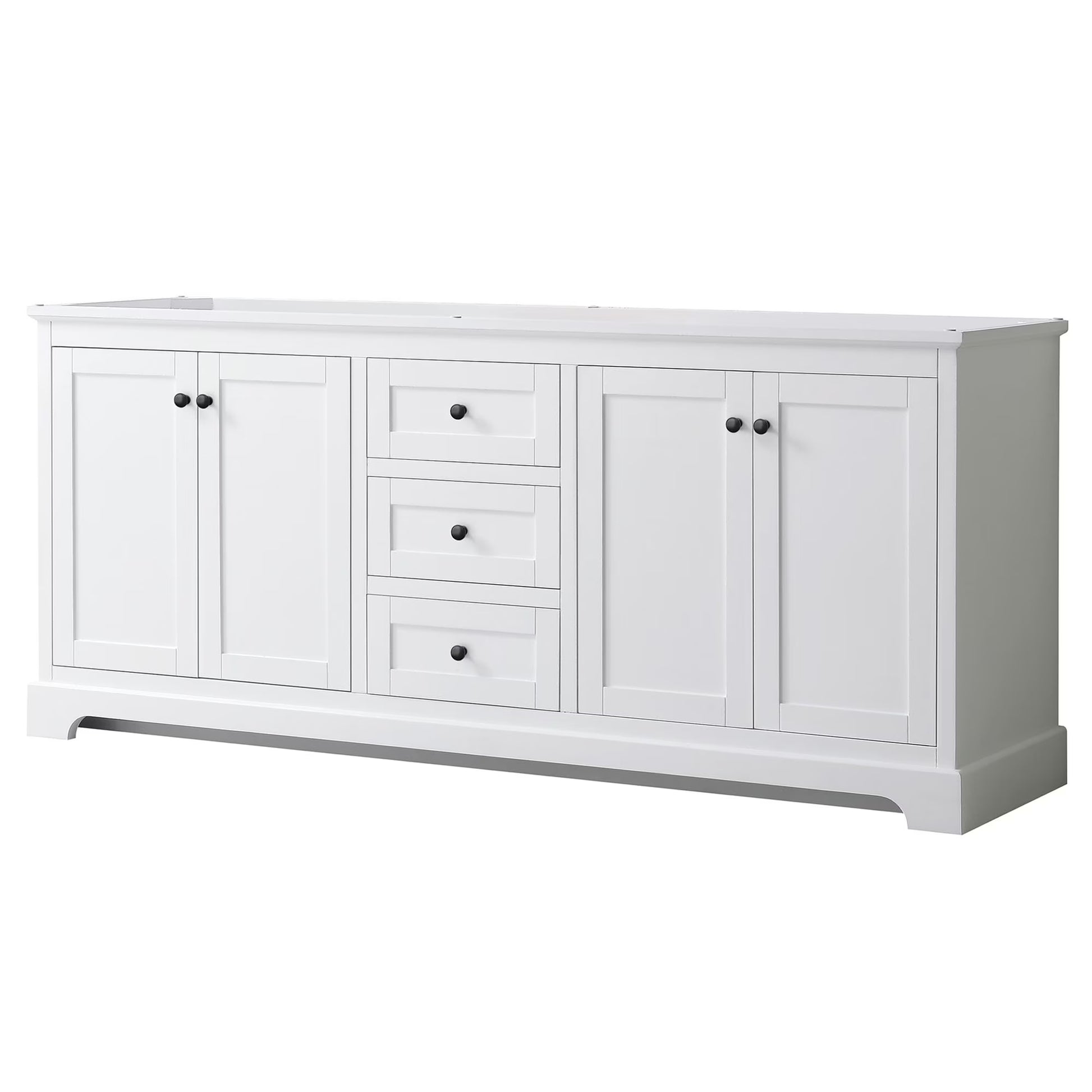 Wyndham Collection 80" Wood Double Bathroom Vanity without Mirror in Blue