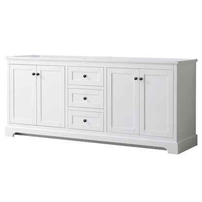 Wyndham Collection 80" Wood Double Bathroom Vanity without Mirror in Blue