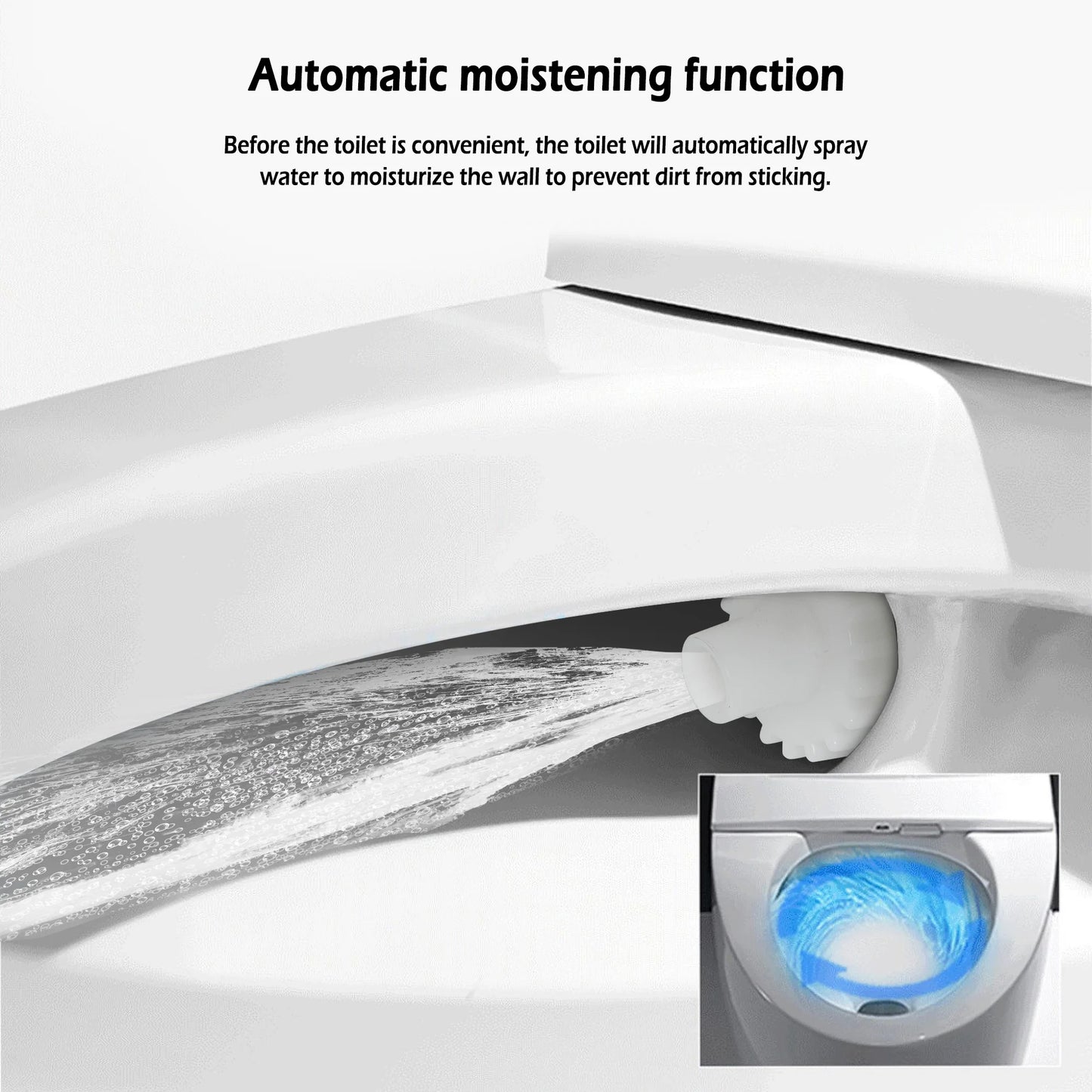 Teekyooly Smart Toilet,One Piece Bidet Toilet for Bathrooms,Modern Elongated Toilet with Warm Water, Foot Sensor Operation, Heated Bidet Seat,Electric Tankless Toilets with LED Display