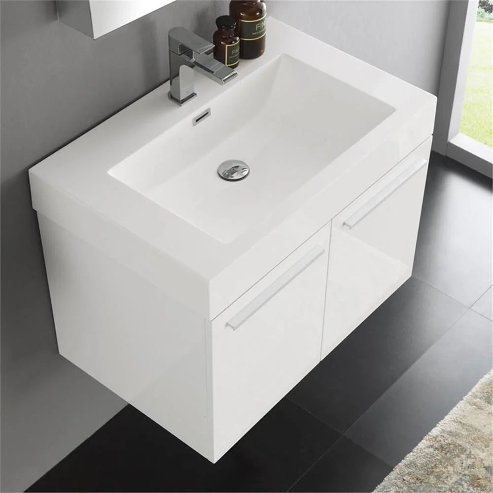 Vista 30"Black Wall Hung Bathroom Vanity & Medicine Cabinet