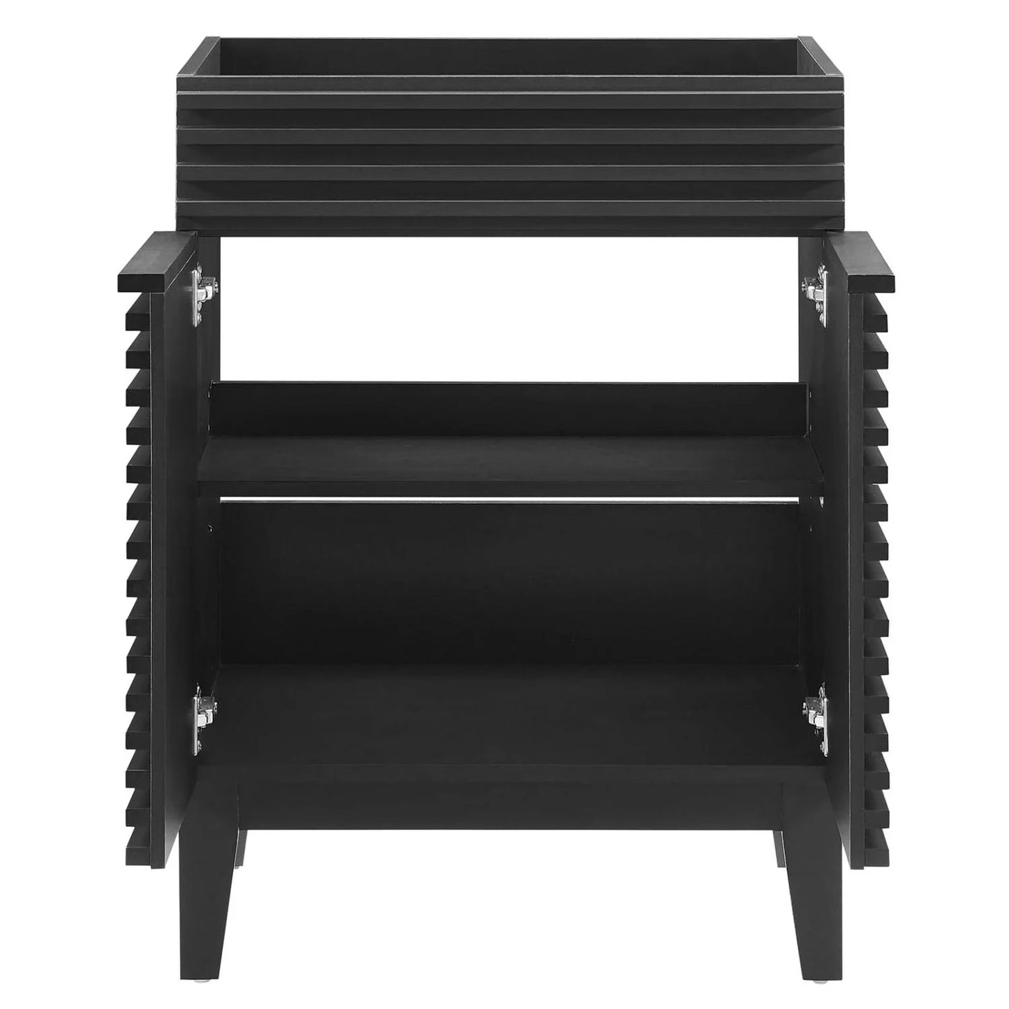 Vanity Cabinet (Sink not included), Black, Wood, Mid Century Hotel Bedroom Bathroom, Modern Contemporary HB33433