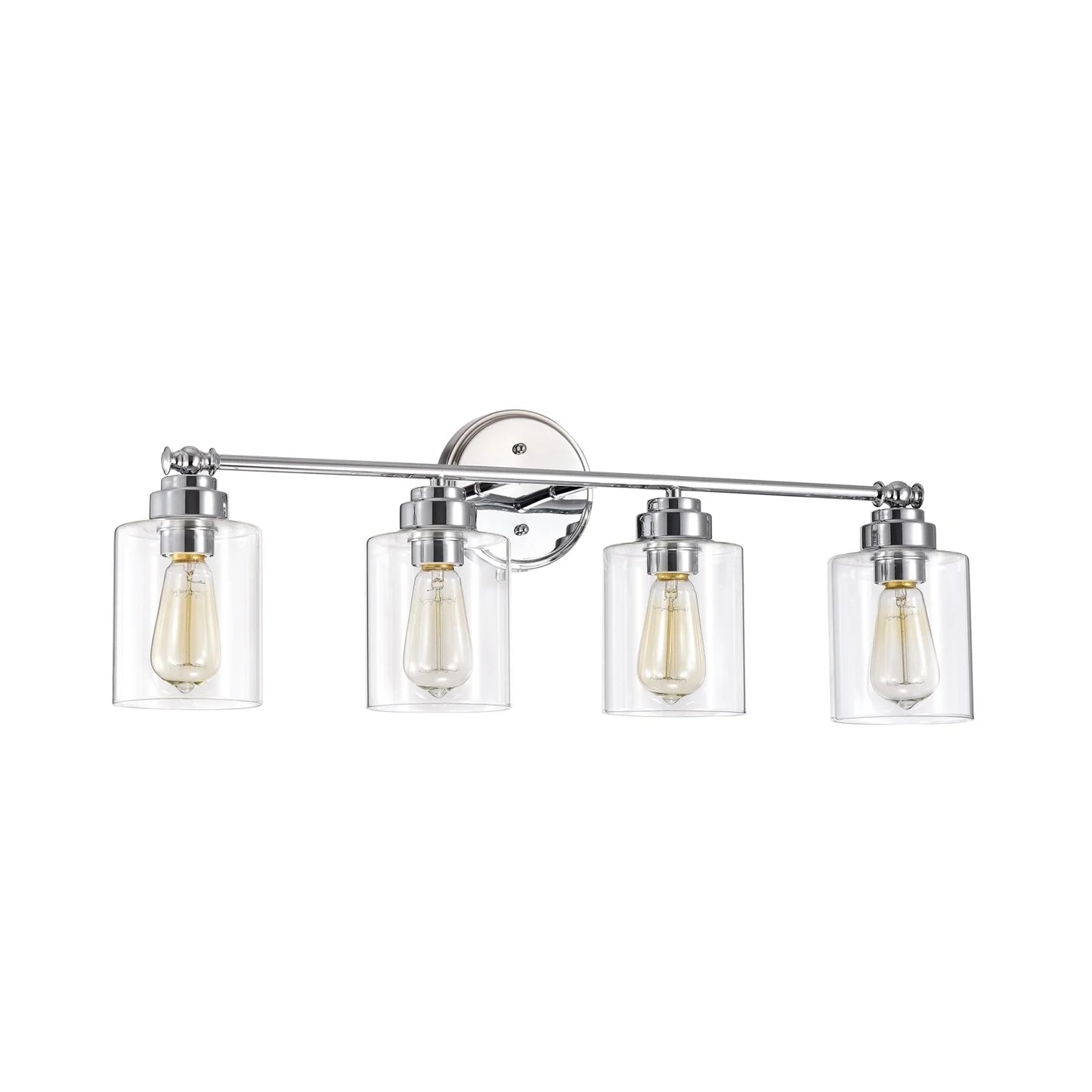 CHLOE Karson Transitional 4 Light Chrome Bath Vanity Fixture 30" Wide
