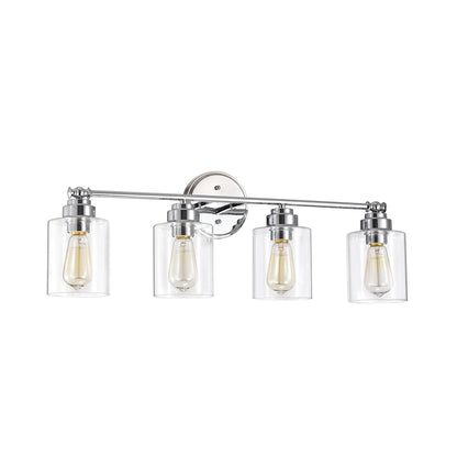 CHLOE Karson Transitional 4 Light Chrome Bath Vanity Fixture 30" Wide