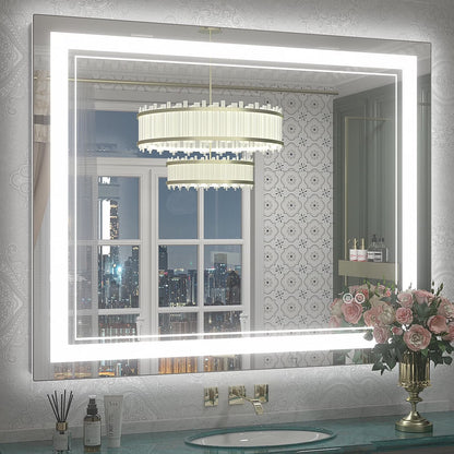 Frameless Frontlit LED Anti-fog Bathroom Vanity Mirror 96x36 inch