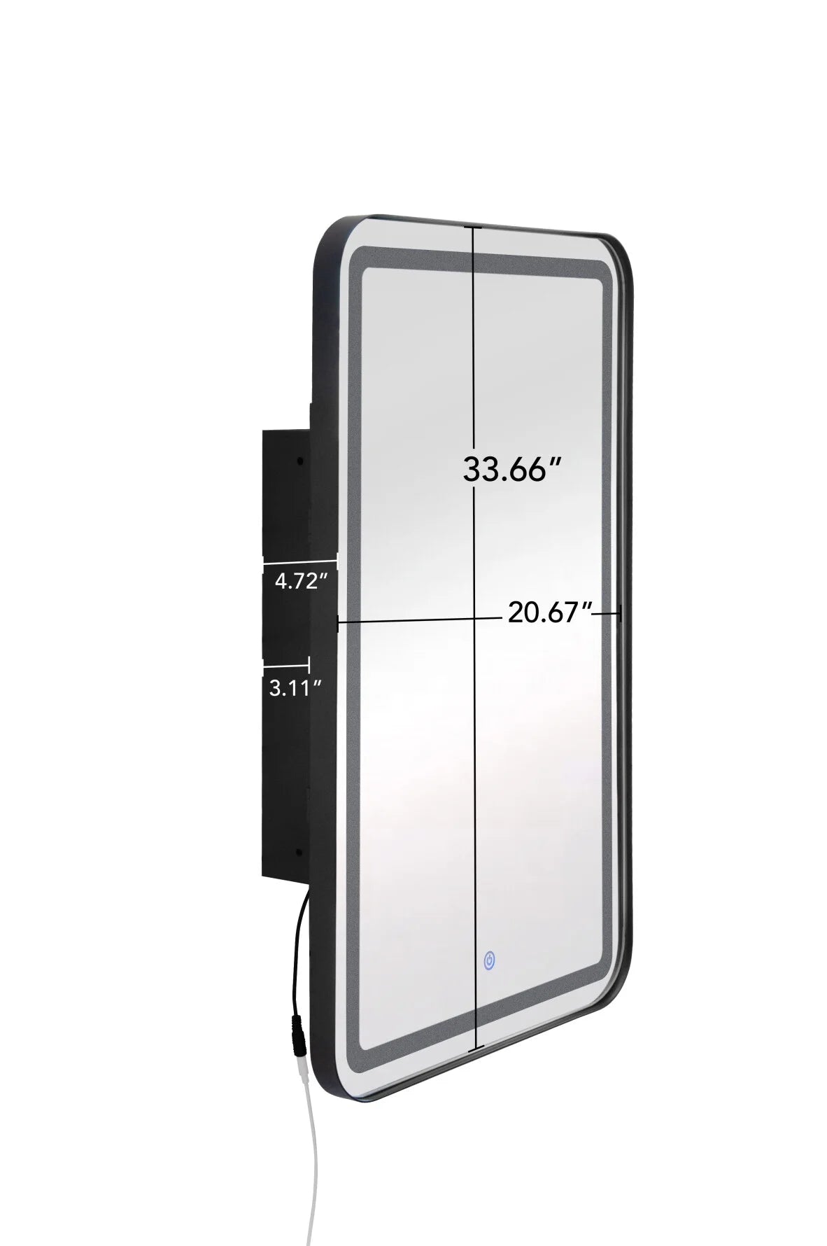34-Inch Black Medicine Cabinet with Mirror, Wall-Mounted Bathroom Storage with Adjustable Glass Shelves & LED Lighting, Recessed or Surface Mount Design for Space-Saving Organization