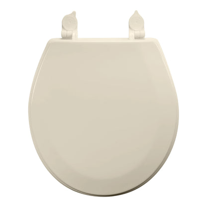 Bath Bliss Beveled Wood Standard Round Toilet Seat in Beige