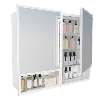 FUMANGO 32x26 Mirror Cabinet, Simple&Beautiful, Large Storage Space, Matte White for Bathroom Vanity