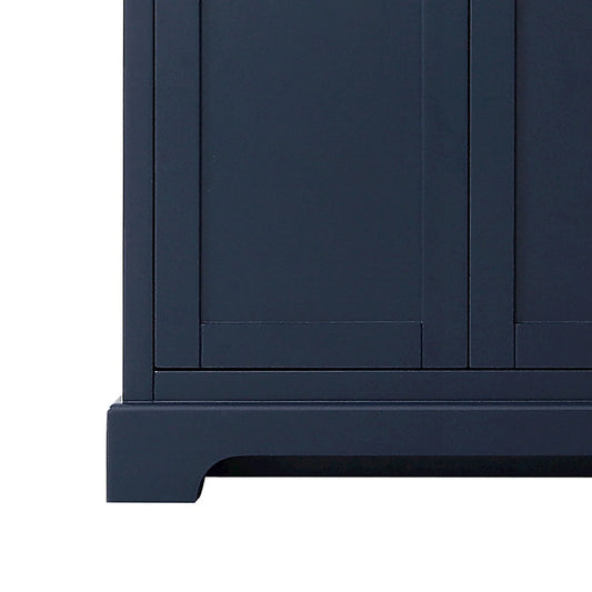 Wyndham Collection 80" Wood Double Bathroom Vanity without Mirror in Blue