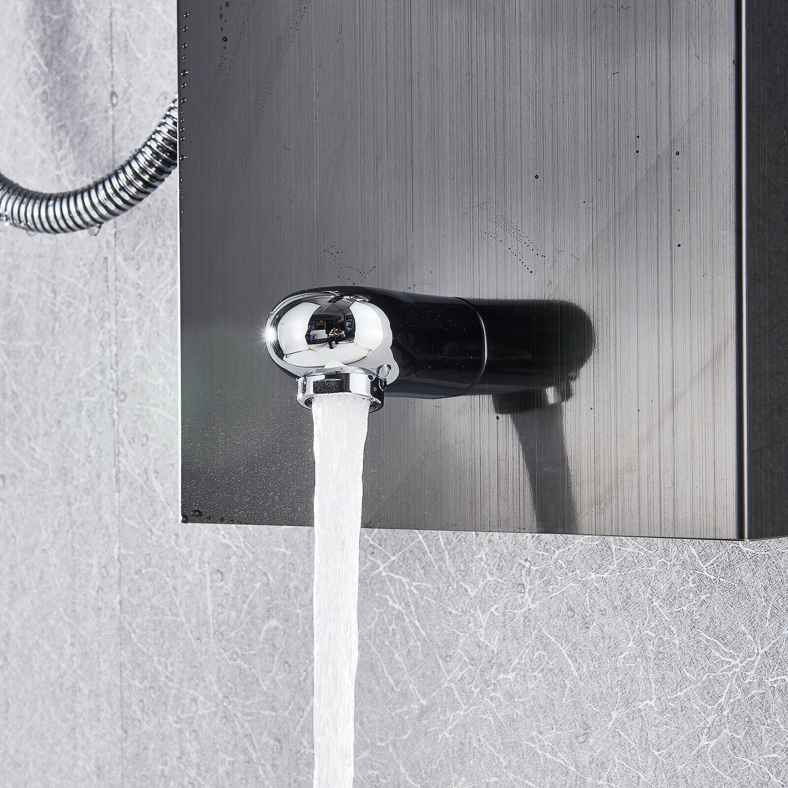 Bathroom Senlesen Stainless Steel LED Shower Panel Tower Faucet Set System Massage Body Jet