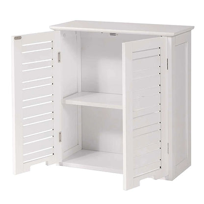 Wall-Mounted Bathroom Cabinet with Double Vented Doors, Compact Storage Organizer for Toiletries, White Finish - Miami Collection