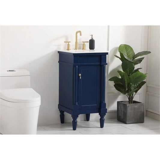 18.5 inch single bathroom vanity in blue