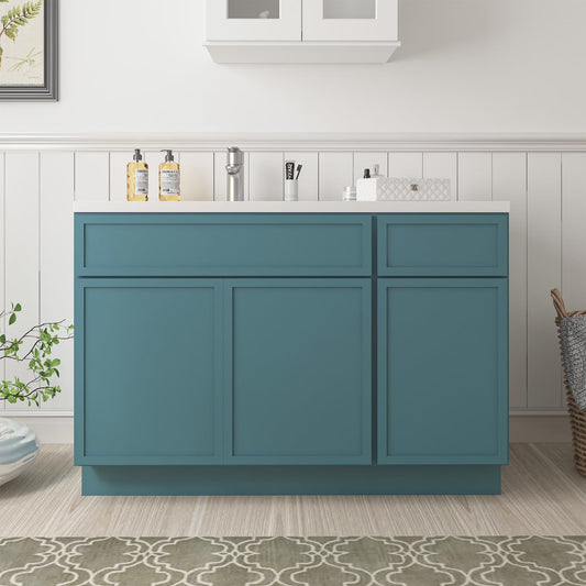 51" Freestanding Bathroom Vanity Cabinet without Top in Sea Green