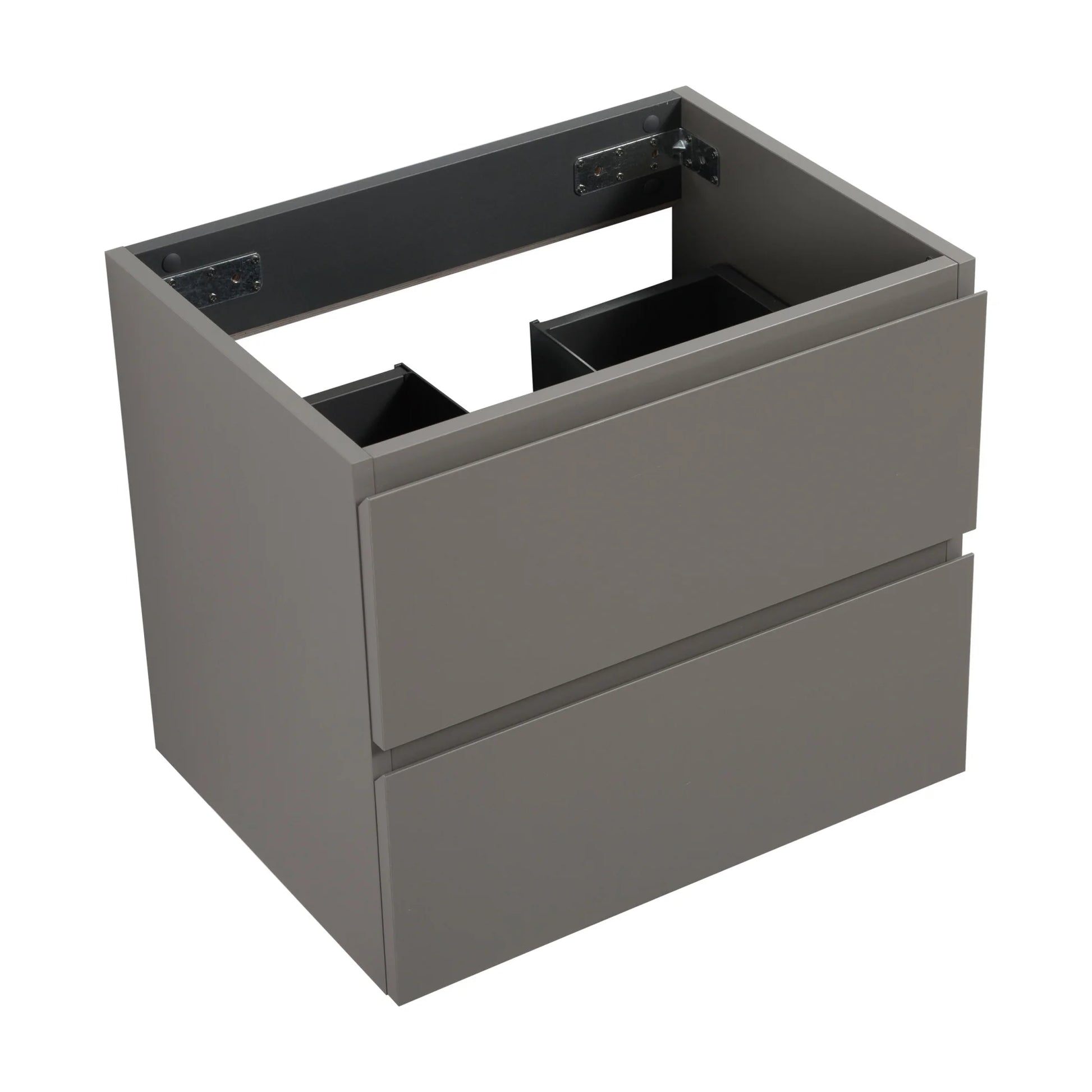 Wall Mount Bathroom Cabinet Without Basin, Gray Two-Drawer Storage Unit with Pre-Assembled Design for Space-Saving Modern Bathrooms