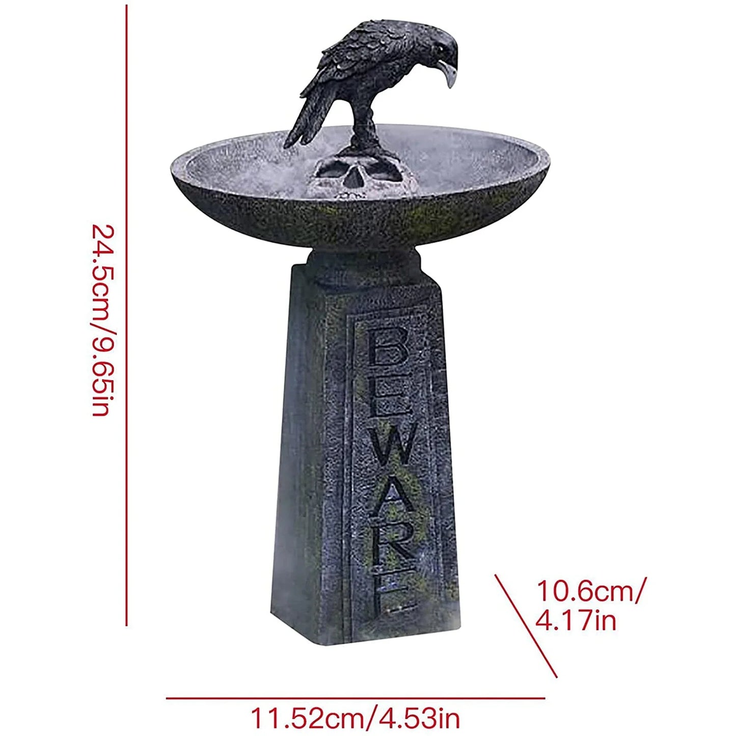 Huntermoon Garden Statue Sculpture Multi-Purpose Crows Black Halloween Home Decor Polyresin Bird Bath