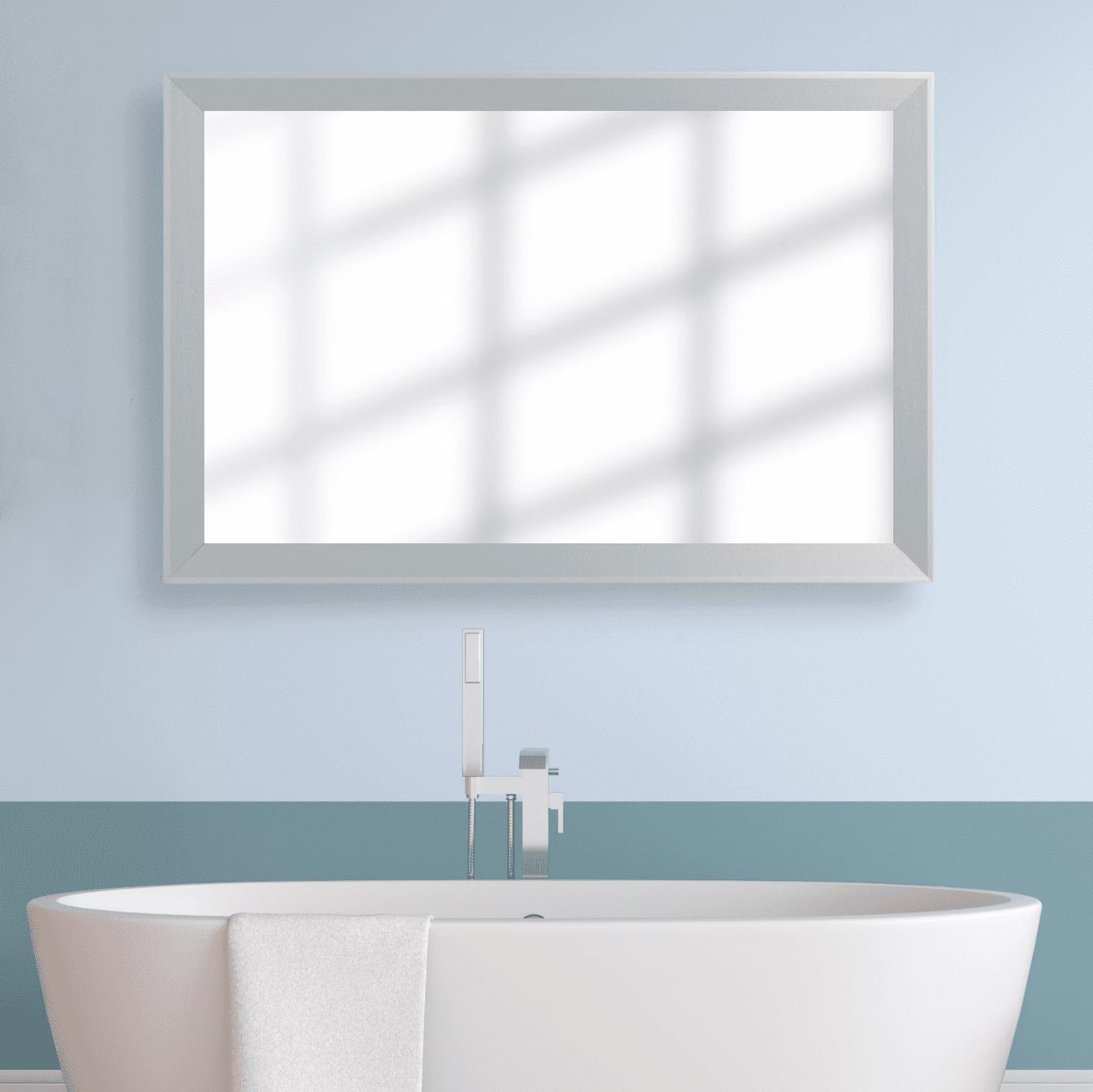 Frame My Mirror Framed Wall Mirror - Chrome 20" x 24" Mirror - Ideal for Bathroom, Wall Decor, Bedroom and Livingroom - Moisture Resistant with Safety Backing - LaRue Design