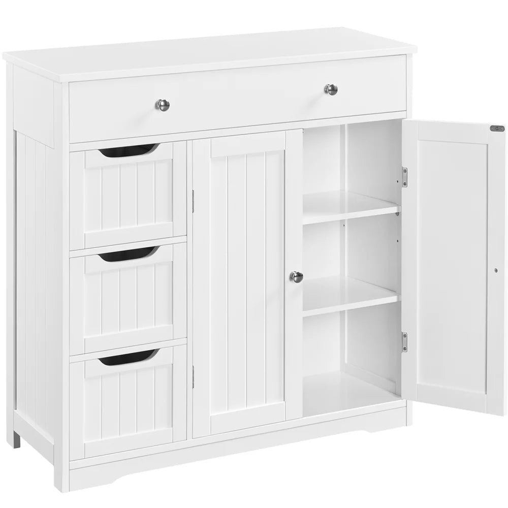 Yaheetech Free-Standing Floor Cabinet with Drawers and Doors for Bathroom,White