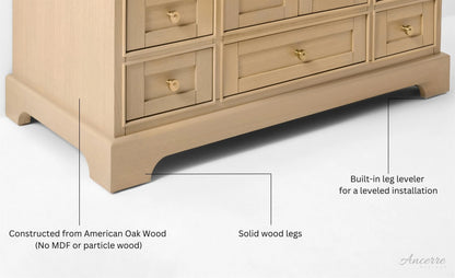 Audrey 48 in. Bath Vanity Set in Oak with White Quartz Top and Undermount Basin