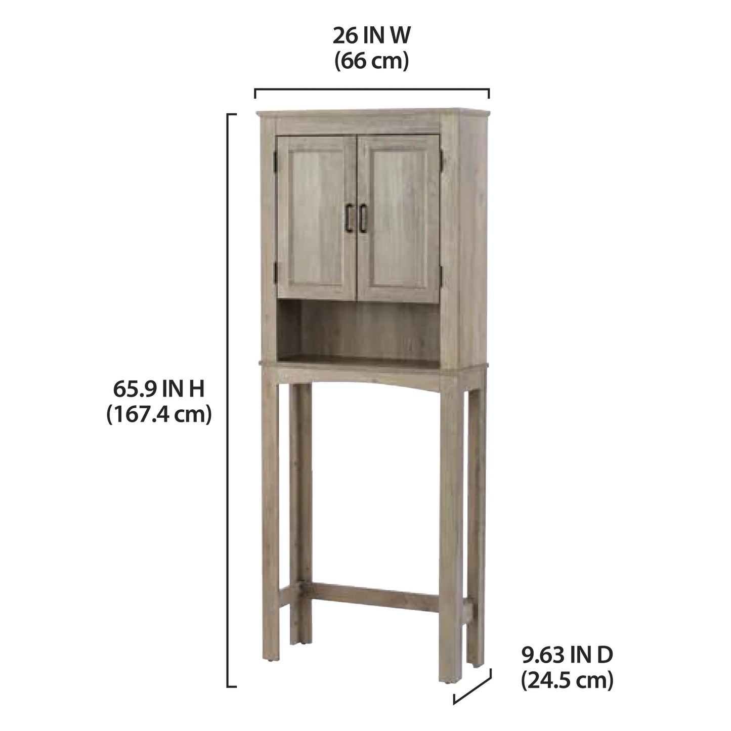 Better Homes & Gardens Gray 26" W over the Toilet Bathroom Space Saver