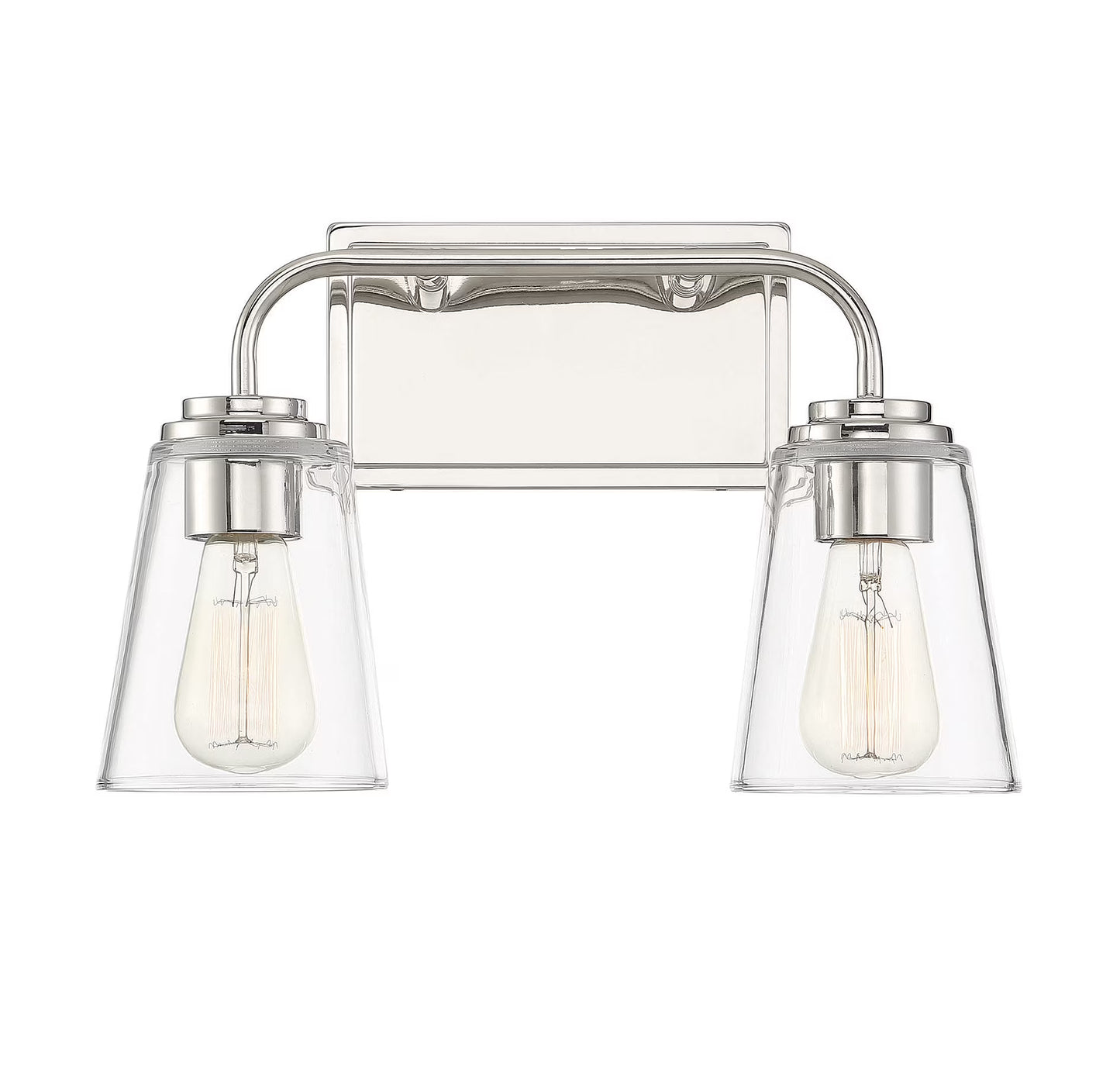 Trade Winds Lighting 2-Light Bathroom Vanity Light In Natural Brass