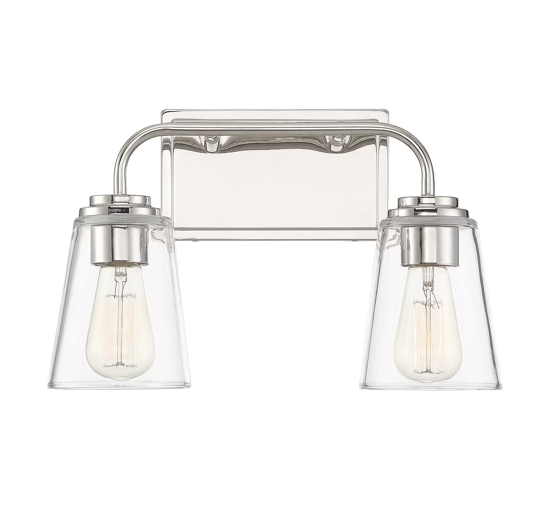Trade Winds Lighting 2-Light Bathroom Vanity Light In Natural Brass