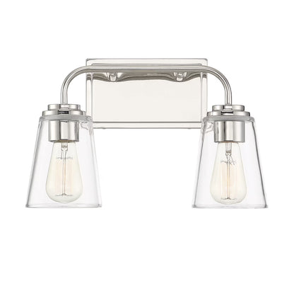 Trade Winds Lighting 2-Light Bathroom Vanity Light In Natural Brass