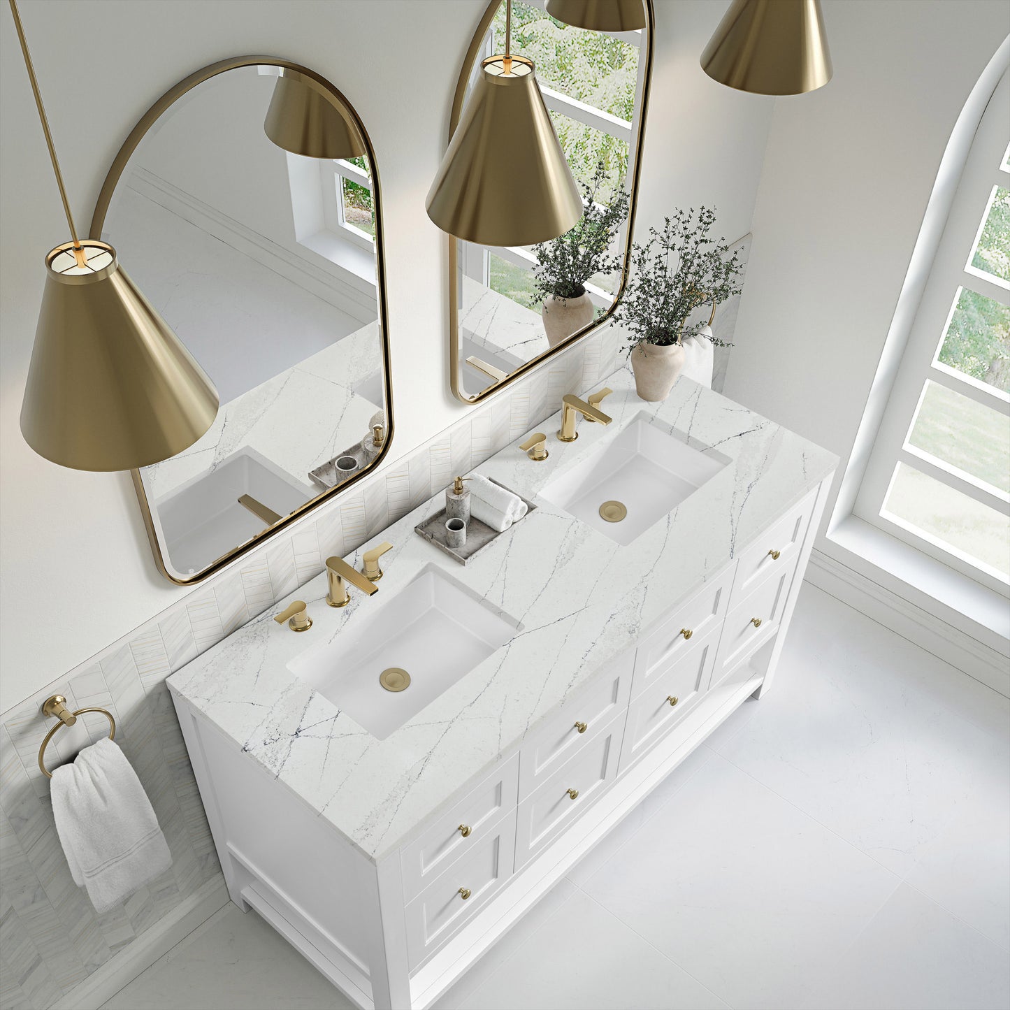 Breckenridge 60' Bathroom Vanity in White by James Martin Vanities