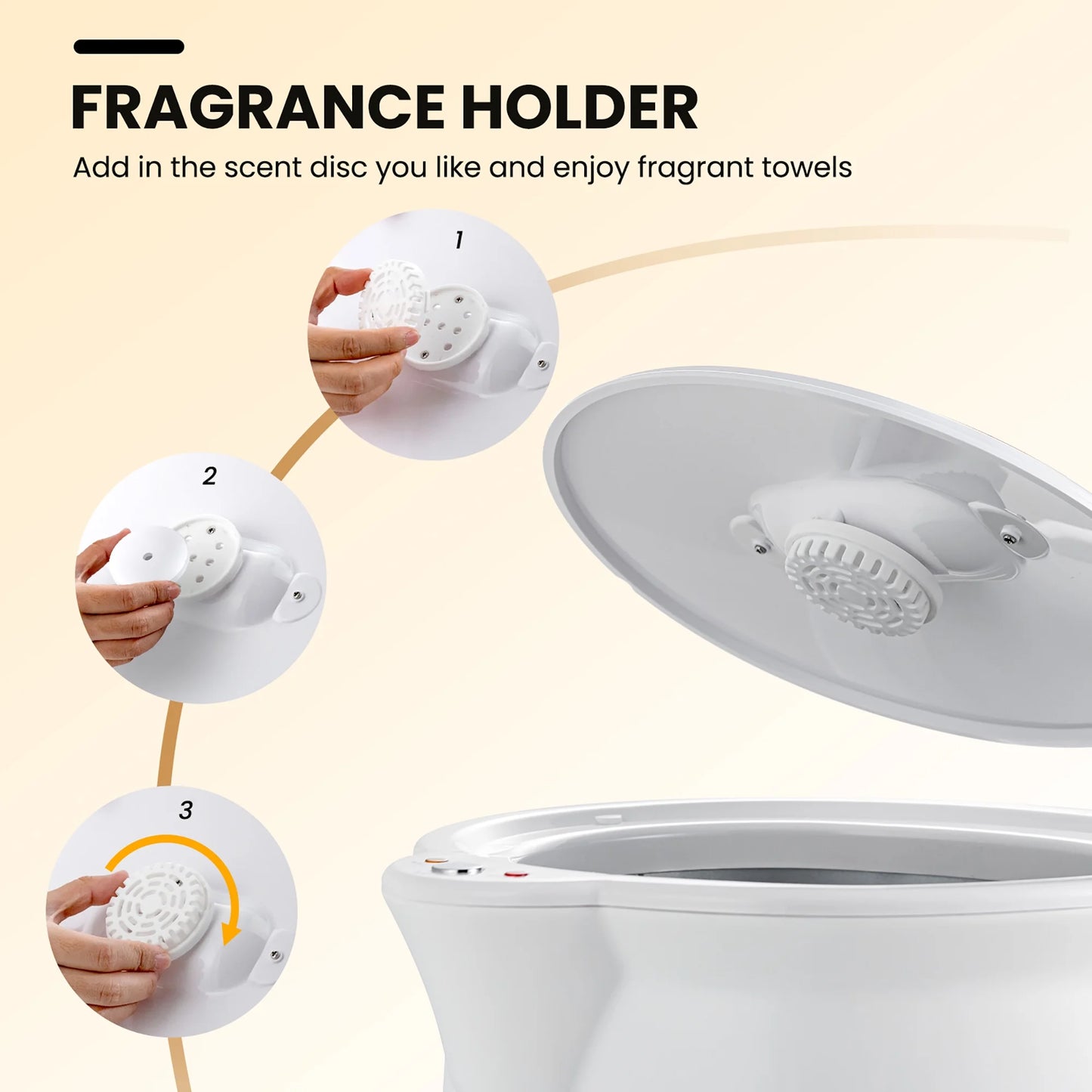 Costway Bathroom Towel Warmer Bucket with Fragrance Holder & Auto Shut Off White