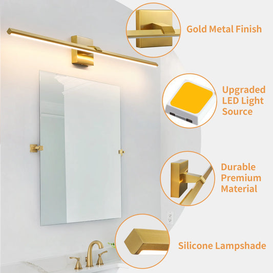 Modern Vanity Lighting Fixtures 39 Inch Bathroom Vanity Lights Over Mirror Wall Sconce for Bathroom Gold Warm Lighting Bath Wall Sconce