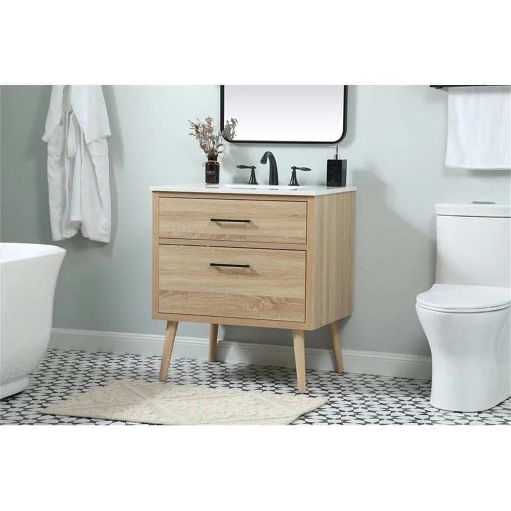Elegant Kitchen and Bath 30 Inch Single Bathroom Vanity In Mango Wood