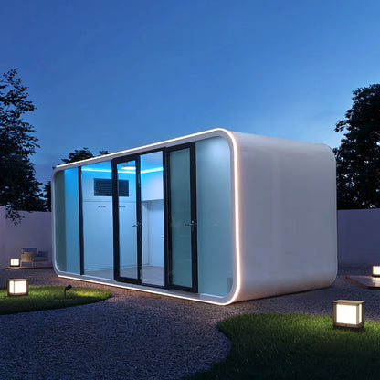 THLAND Luxury modern prefab cabin - 20ft mobile capsule with bedroom, kitchen and bathroom, storm resistant prefab cabin -16 typhoon and 11 earthquake proof mobile cabin for travel and outdoor living