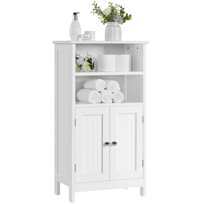 SMILE MART 5-Tier Wooden Bathroom Floor Cabinet, White