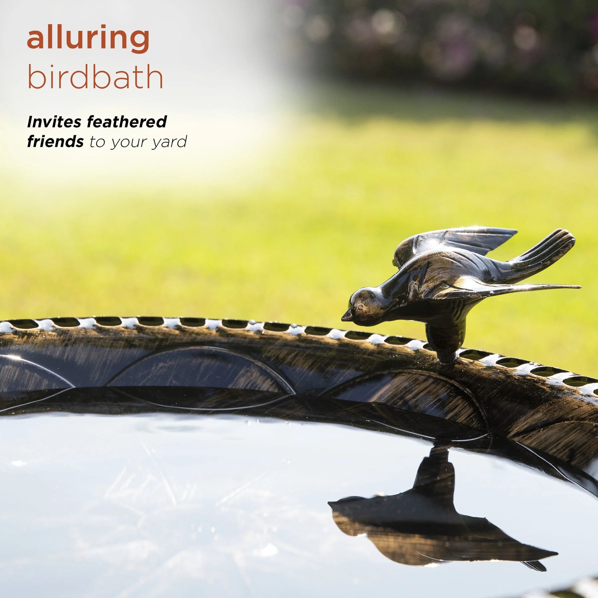 Alpine Corporation 26-inch Bronze Polyresin Bird Bath with Bird Figurine