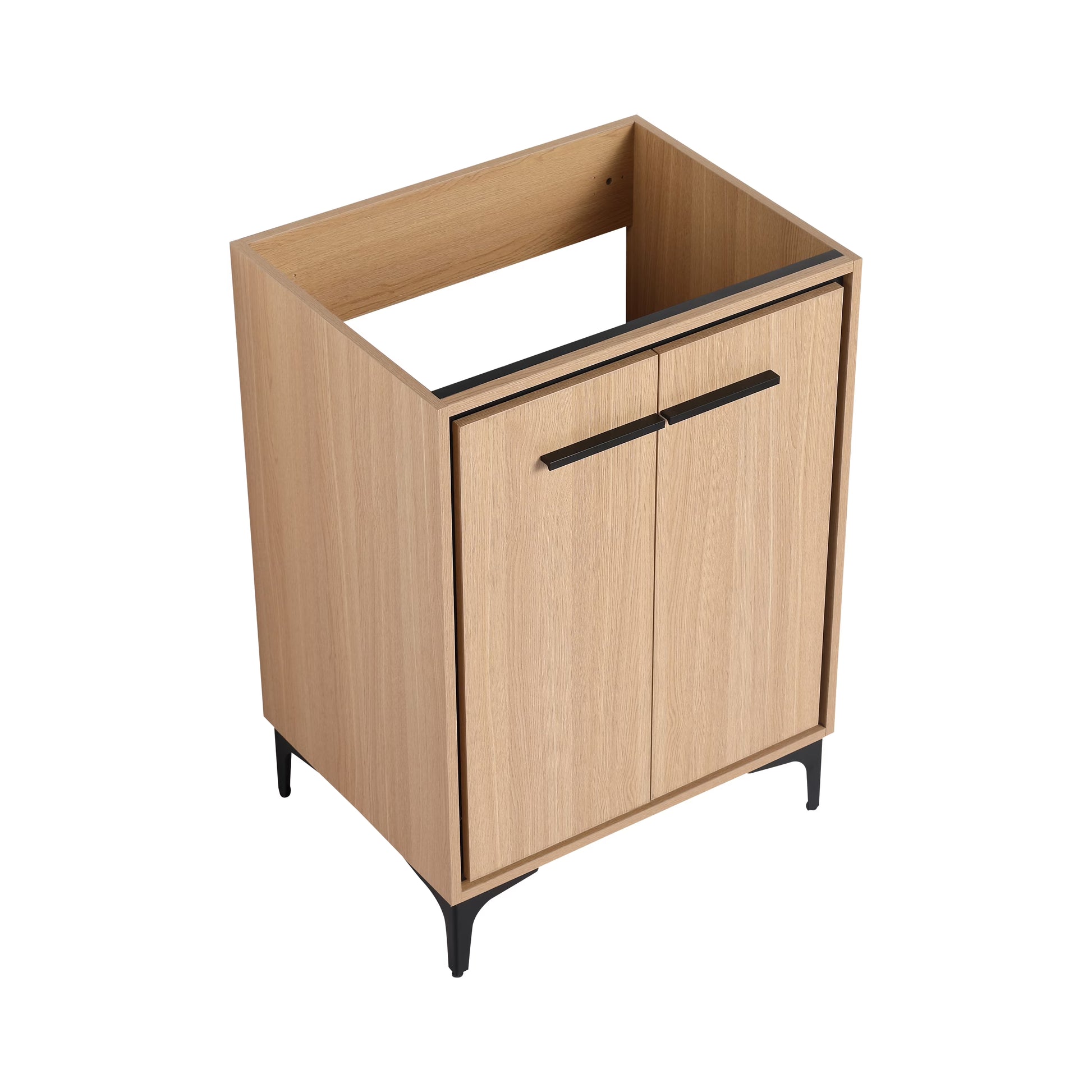 DUOSONG 24'' Bathroom Vanity Without Top Sink, Modern Bathroom Storage Cabinet With 2 Soft Closing Doors, Single Sink Bathroom Vanity Oak Engineered Wood Bath & Faucets Bathroom Vanities